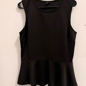 H&M Black Peplum Sleeveless Blouse
